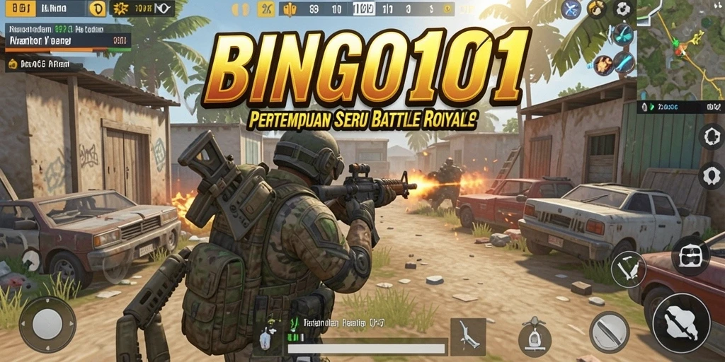 Tampilan gameplay seru BINGO101 dalam pertempuran Battle Royale.