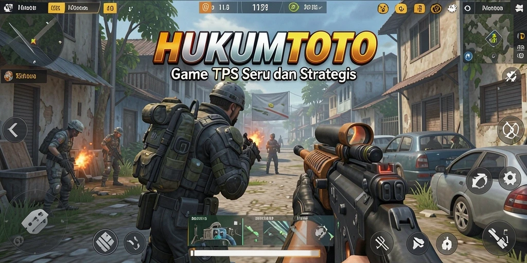 Gameplay seru HUKUMTOTO dengan aksi tembak-menembak yang intens.