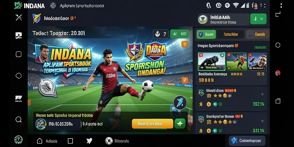 Screenshot utama INDAAA yang menampilkan pengalaman taruhan olahraga.