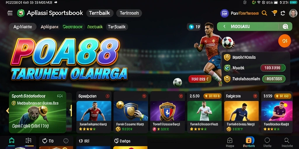 Tampilan gameplay taruhan olahraga di aplikasi POA88.