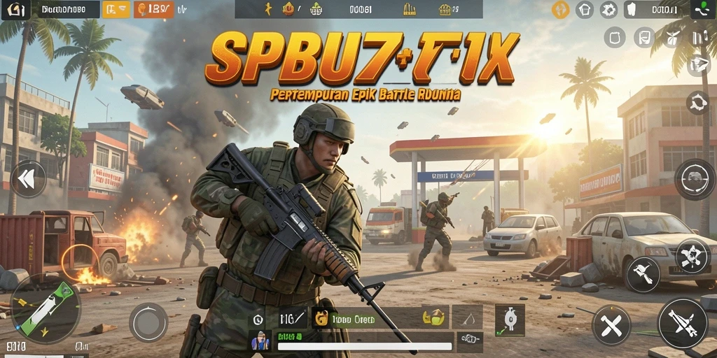 Screenshot gameplay <strong>SPBU77</strong> dengan aksi pertempuran yang intens dan grafis memukau.
